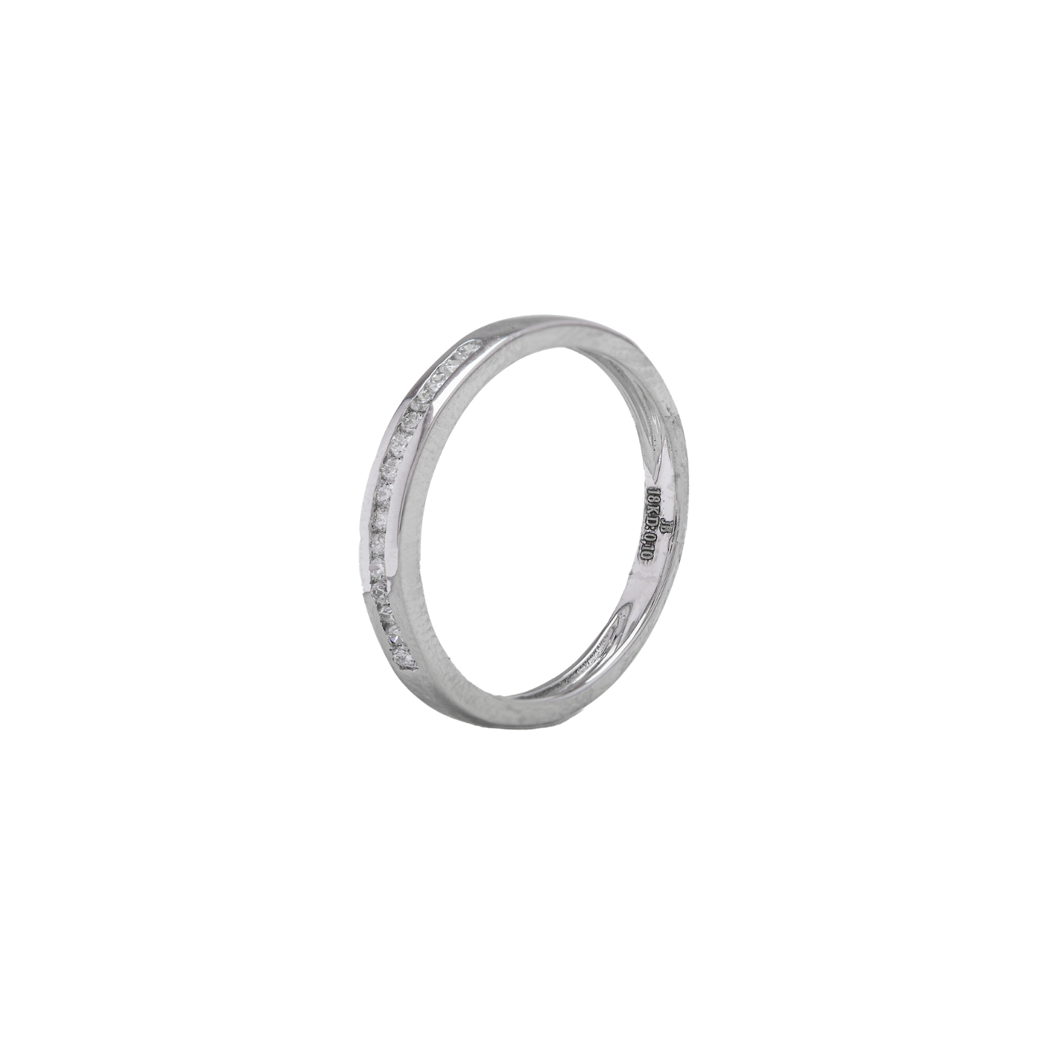 Anillo de Oro Blanco 18kt con Diamantes de 10 Pts Corte Brillante SI/H 1