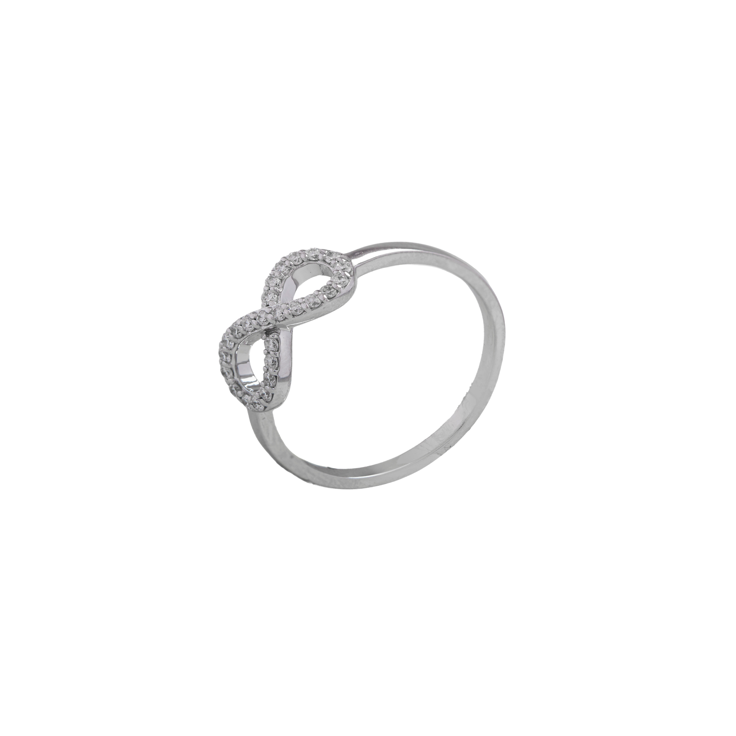 Anillo Oro Blanco 18kt Infinito Diamantes de 11 Pts SI/H 1