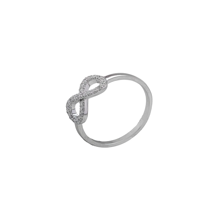 Anillo Oro Blanco 18kt Infinito Diamantes de 11 Pts SI/H 1