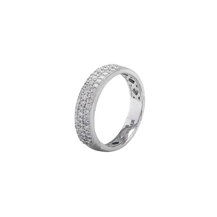 Anillo de Oro Blanco 18kt con Diamantes de 35 Pts Corte Brillante SI/H Bold