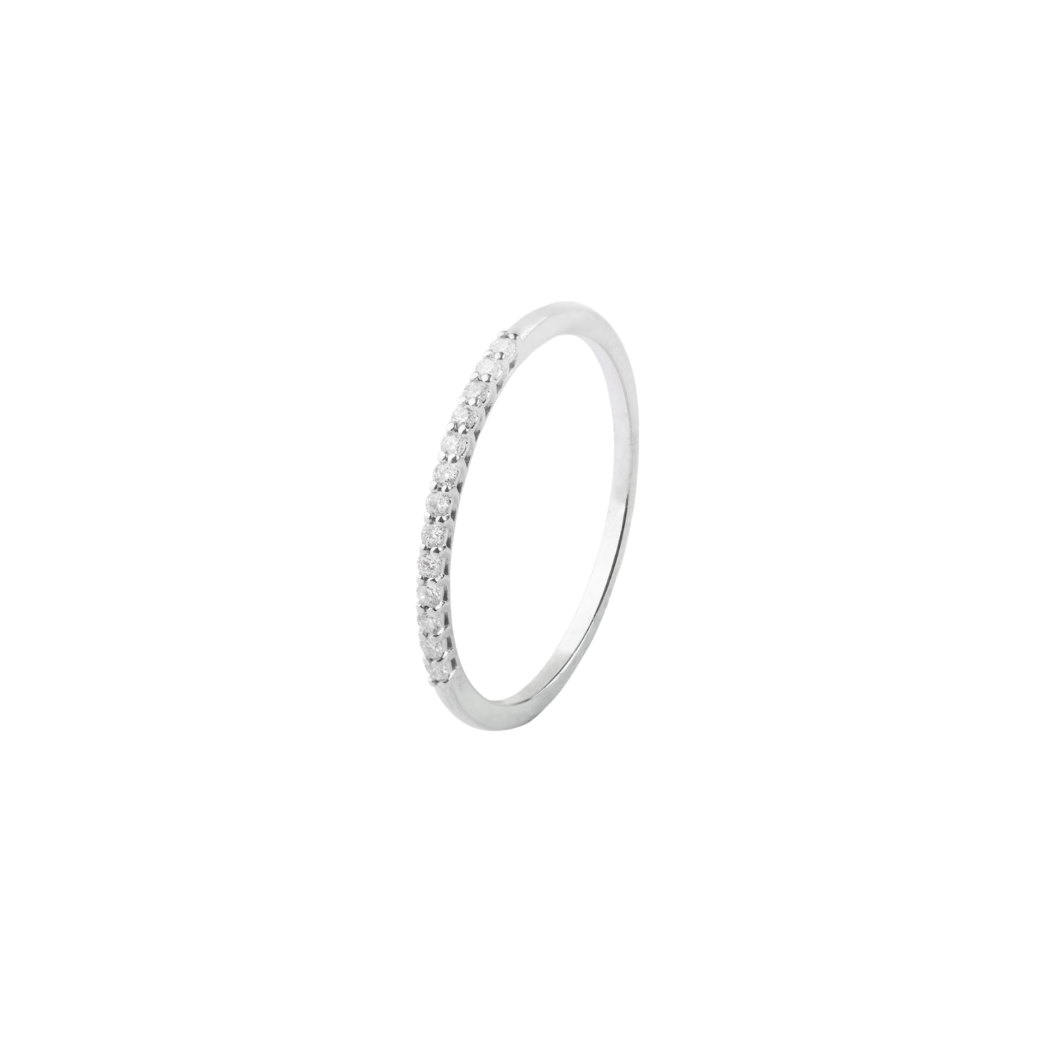 Anillo de Oro 18kt con Diamantes de 12 Pts Corte Brillante SI/H Medio Cintillo 1