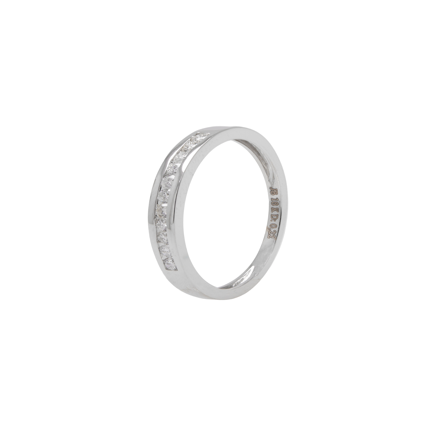 Anillo de Oro Blanco 18kt con Diamantes de 22 Pts Corte Brillante SI/H 1