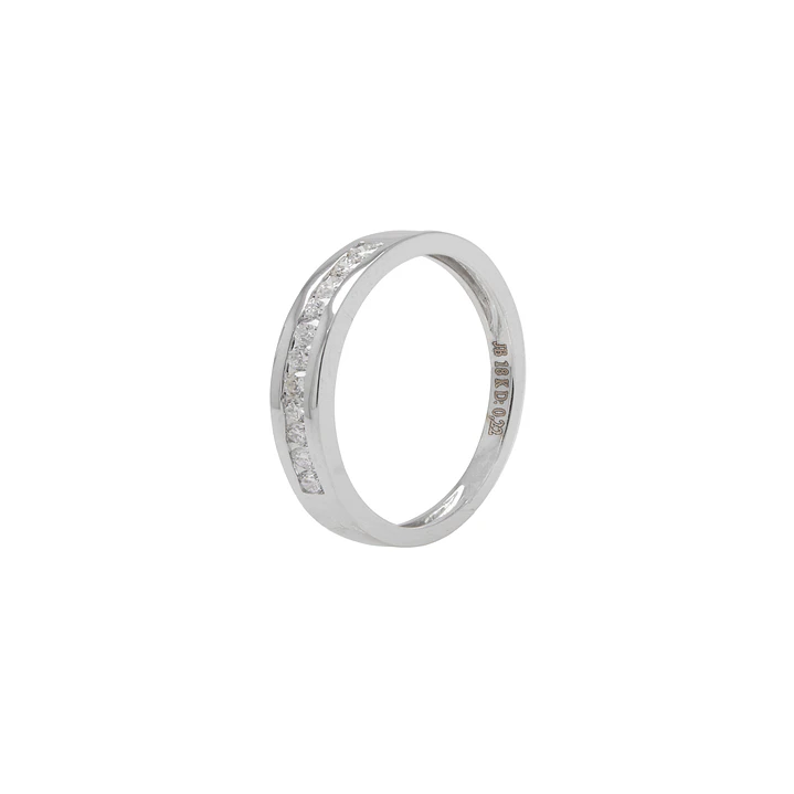 Anillo de Oro Blanco 18kt con Diamantes de 22 Pts Corte Brillante SI/H 1