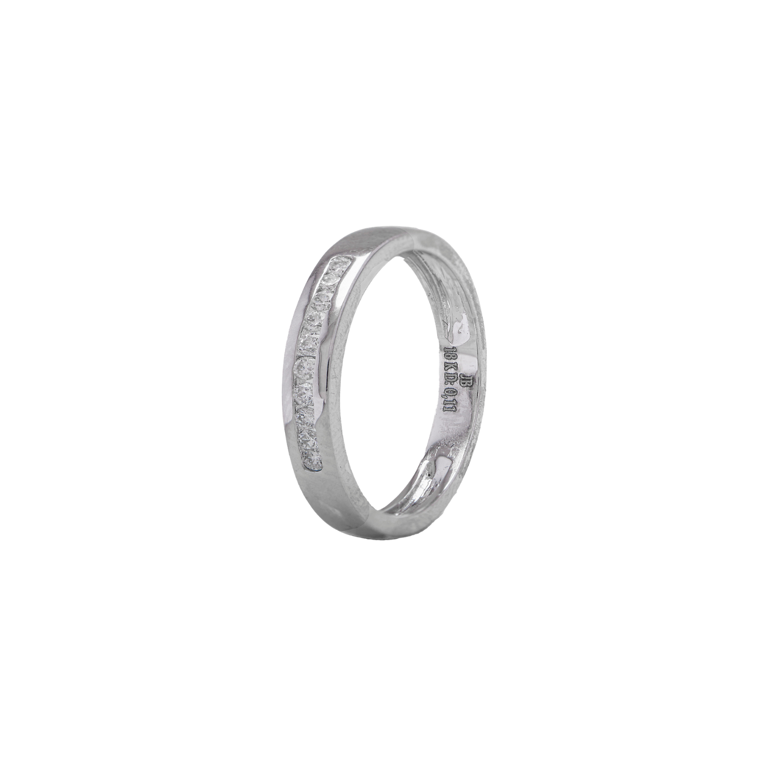 Anillo de Oro 18kt con Diamantes de Riel 11 Pts Corte Brillante SI/H 1