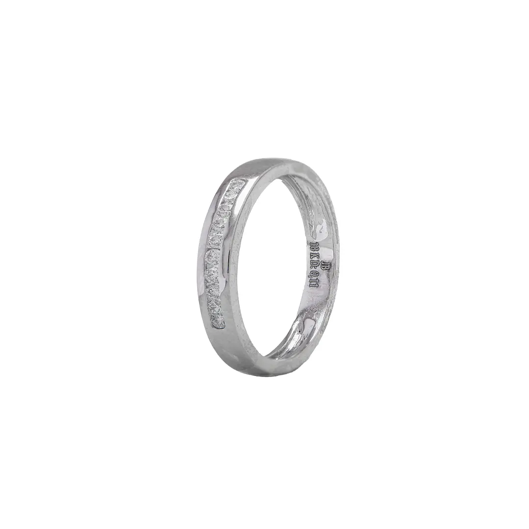 Anillo de Oro 18kt con Diamantes de Riel 11 Pts Corte Brillante SI/H 1