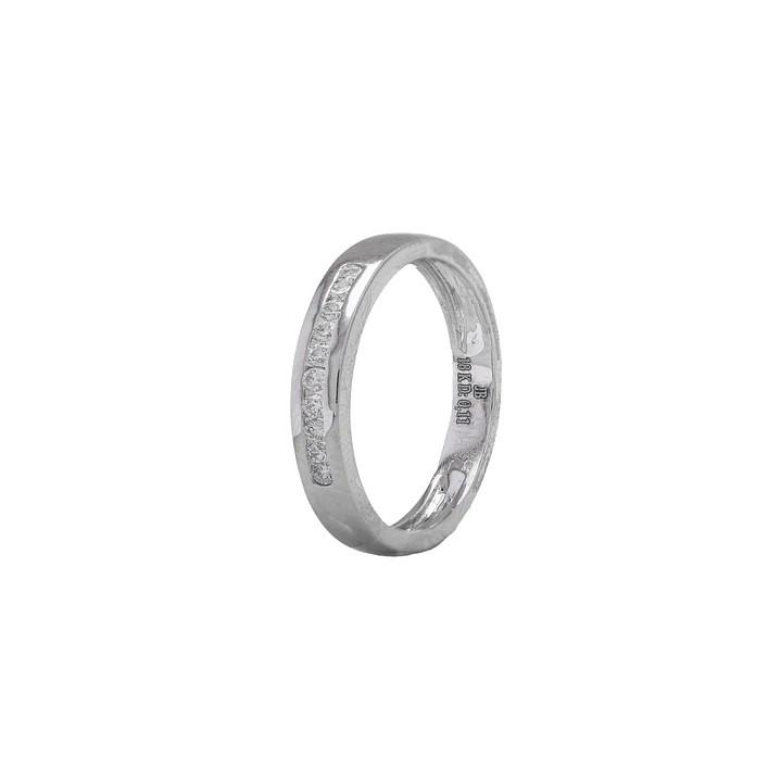 Anillo de Oro 18kt con Diamantes de Riel 11 Pts Corte Brillante SI/H 1