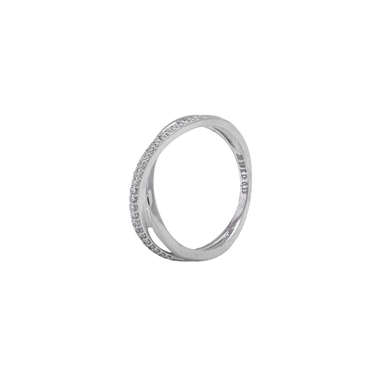 Anillo Oro Blanco 18kt Diamantes Entrelazados 13 Pts 1
