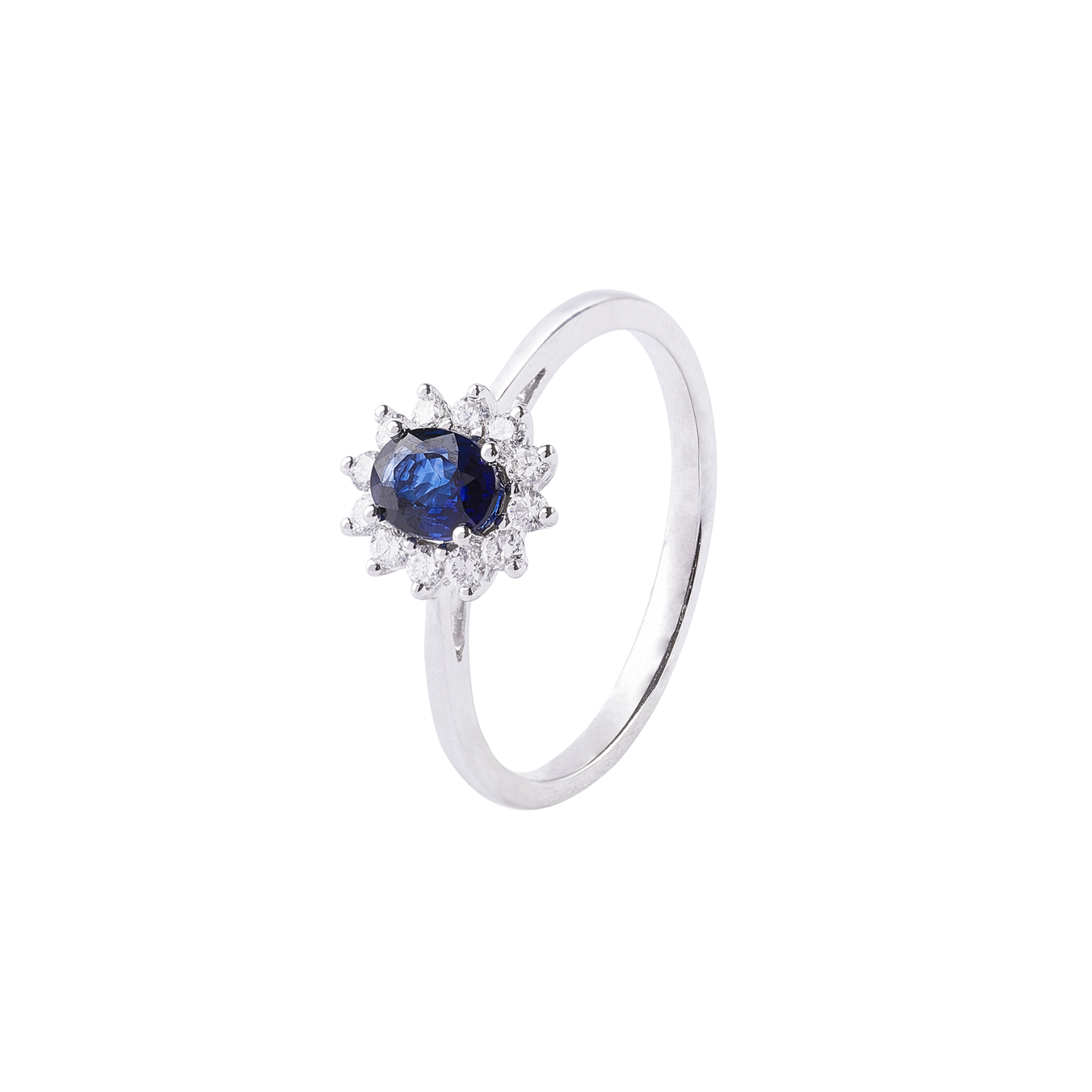 Anillo Oro Blanco 18kt Diamantes 17Pts y 39Pts Zafiro Lady 1