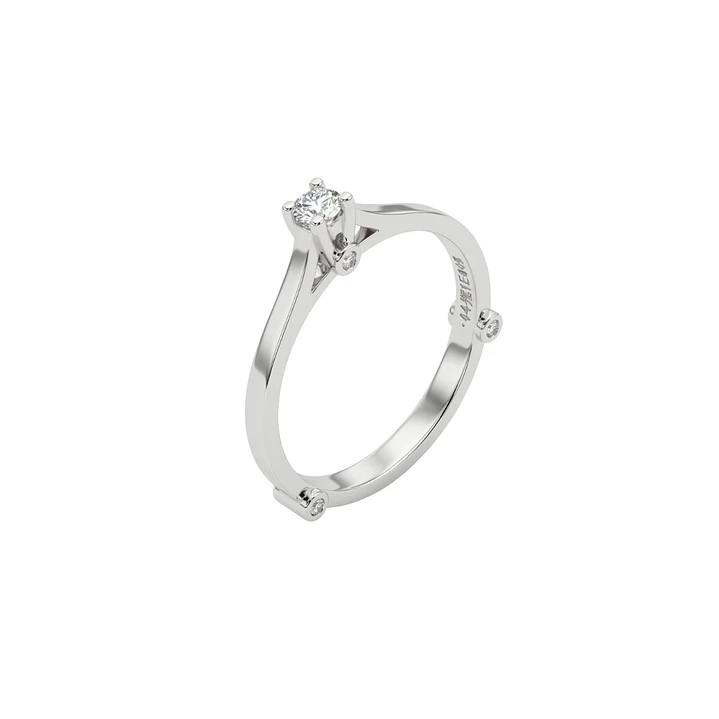Anillo Oro Blanco 18kt Diamantes 14 Pts 1