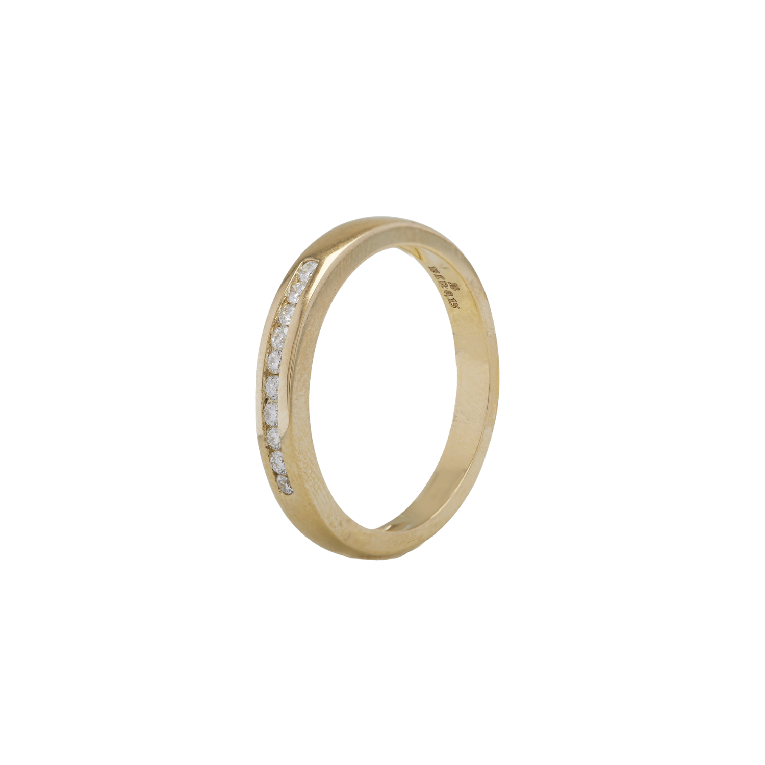 Anillo de Oro 18kt con Diamantes de 15 Pts Riel Cote Brillante SI/H 1