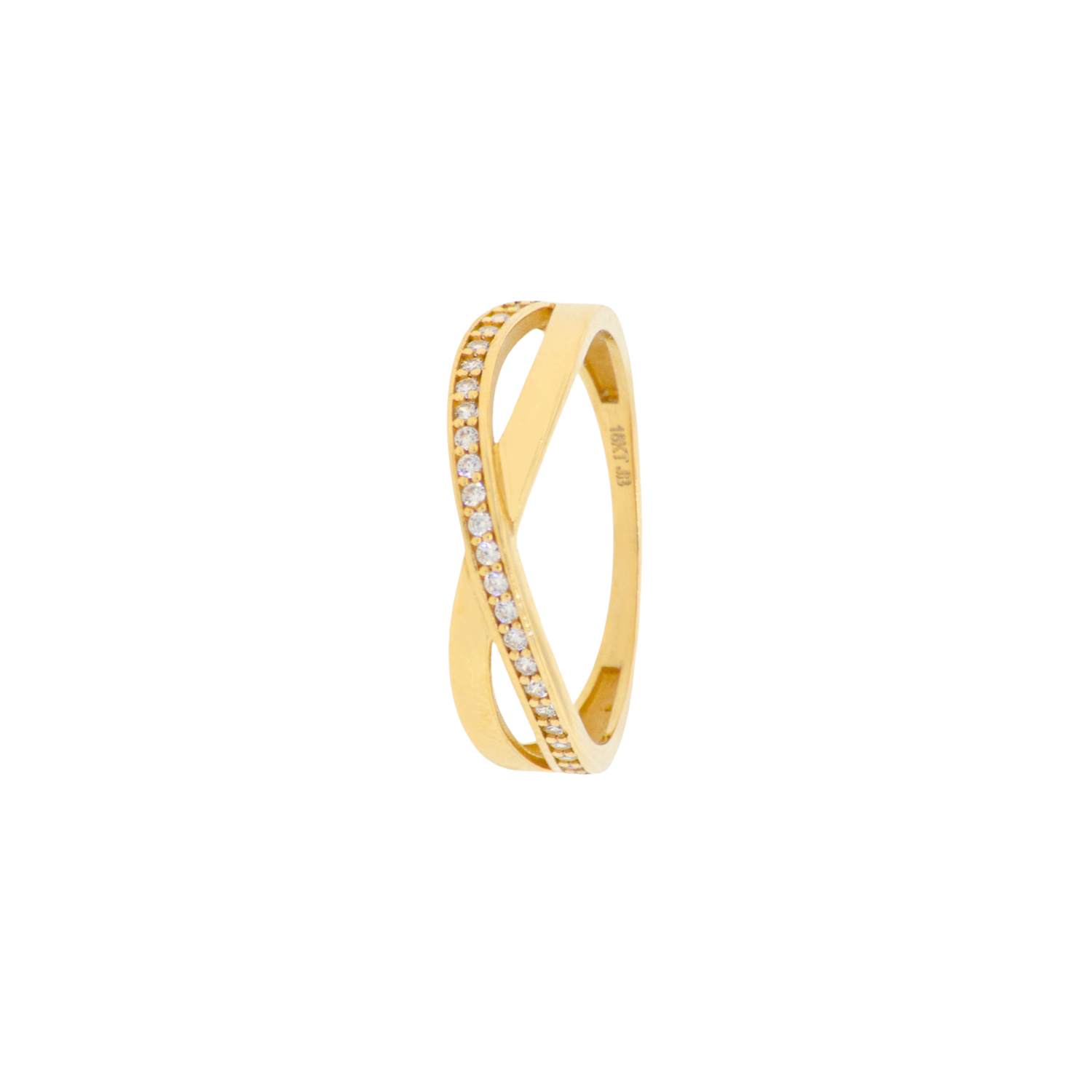 Anillo Compromiso de Oro 18Kt Cruzado Circon 1