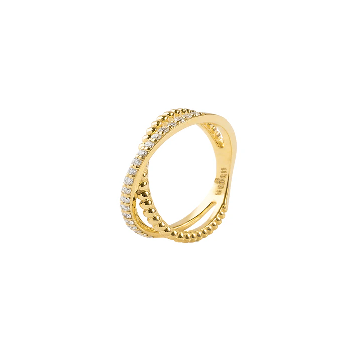 Anillo Oro Amarillo 18kt Diamantes de 11 Pts Corte Brillante 1