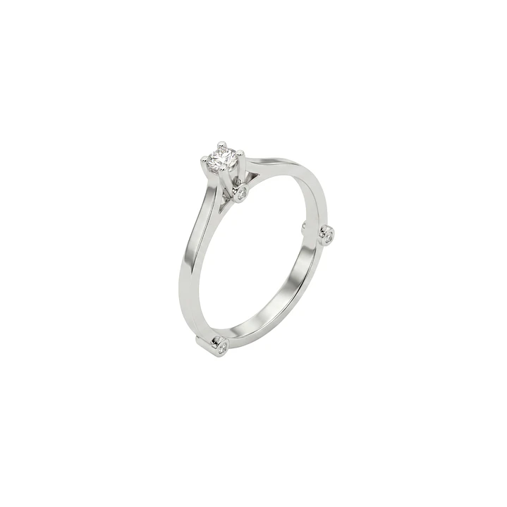 Anillo Oro Blanco 18kt Diamantes 9 Pts 1