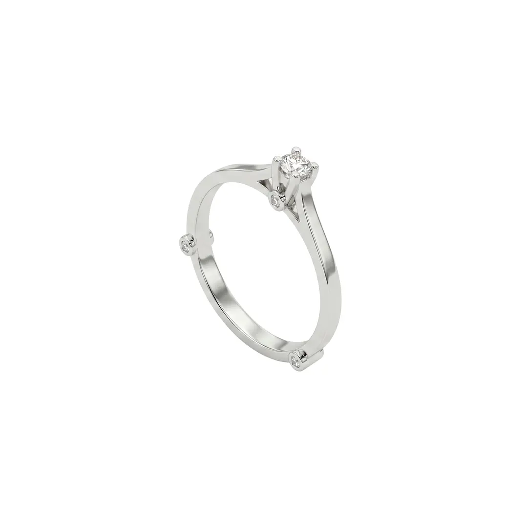 Anillo Oro Blanco 18kt Diamantes 9 Pts 2