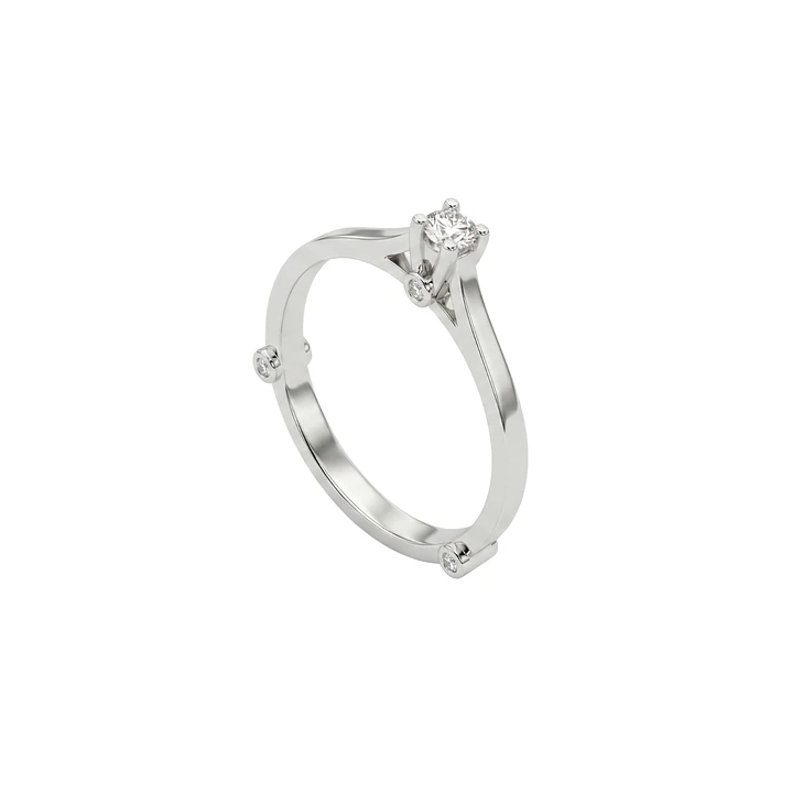 Anillo Oro Blanco 18kt Diamantes 9 Pts 3