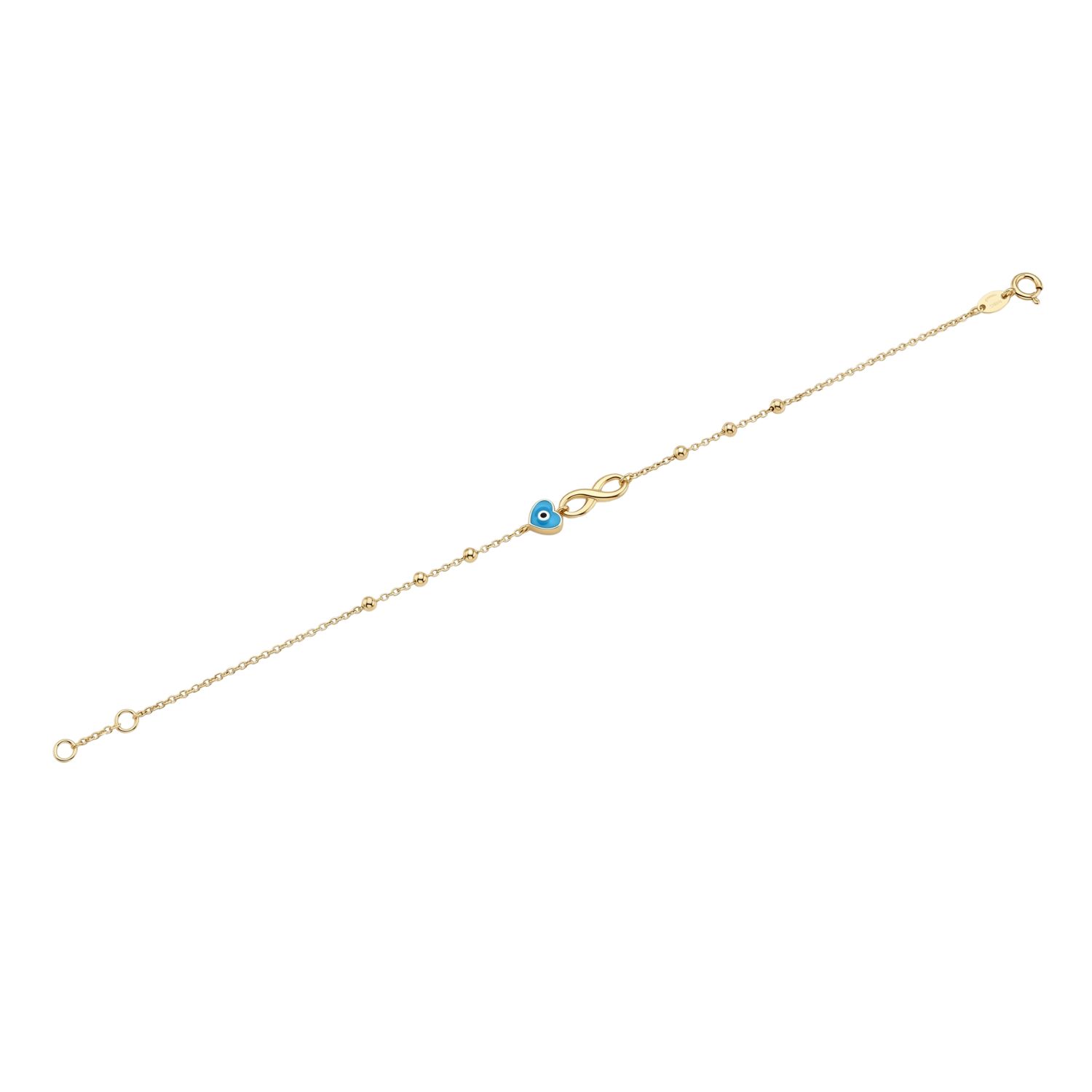 Pulsera de Oro 18Kt  Infinito mas Ojo Turco 2