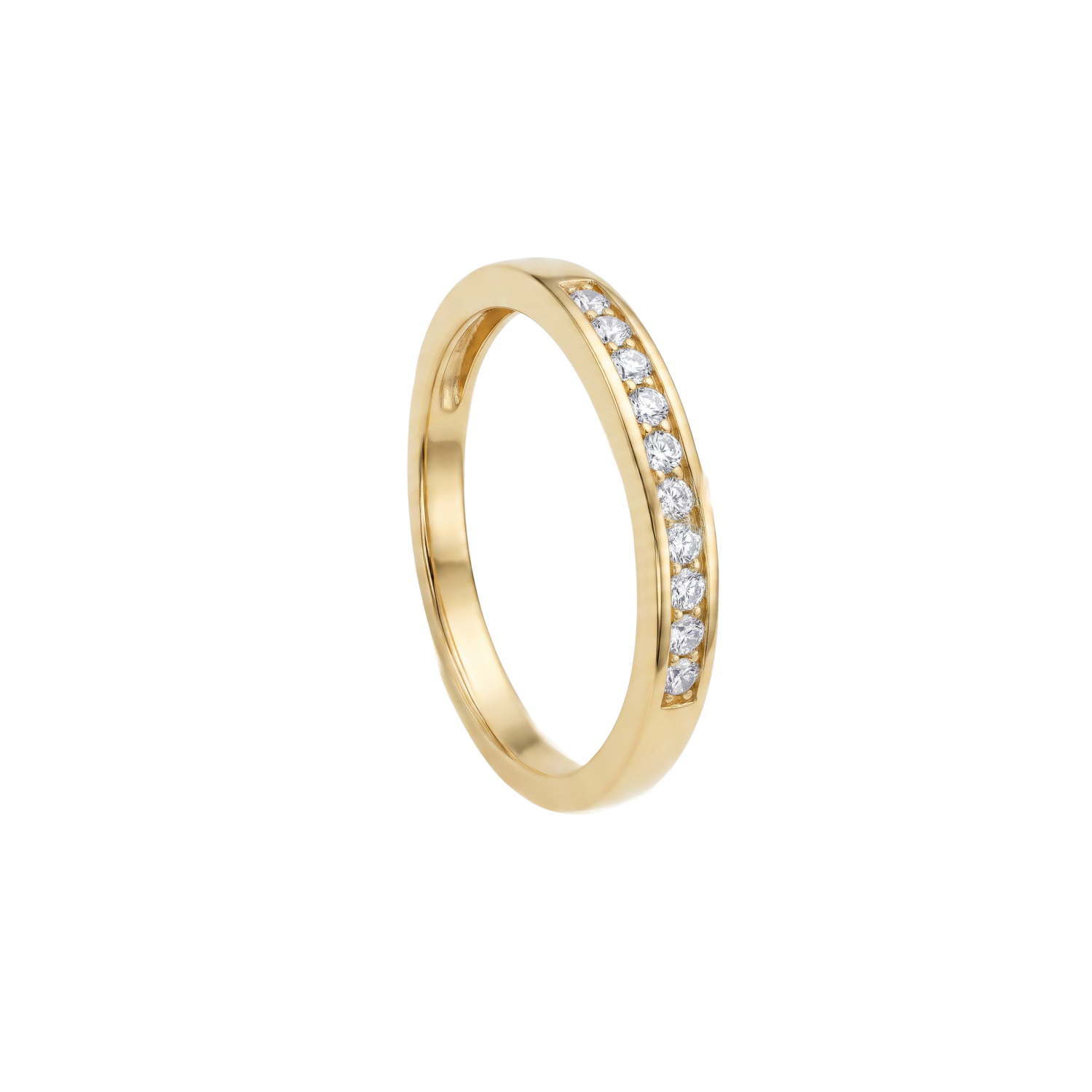 Anillo Oro Amarillo 18kt Diamantes 11 Pts 1/2 Cintillo 3