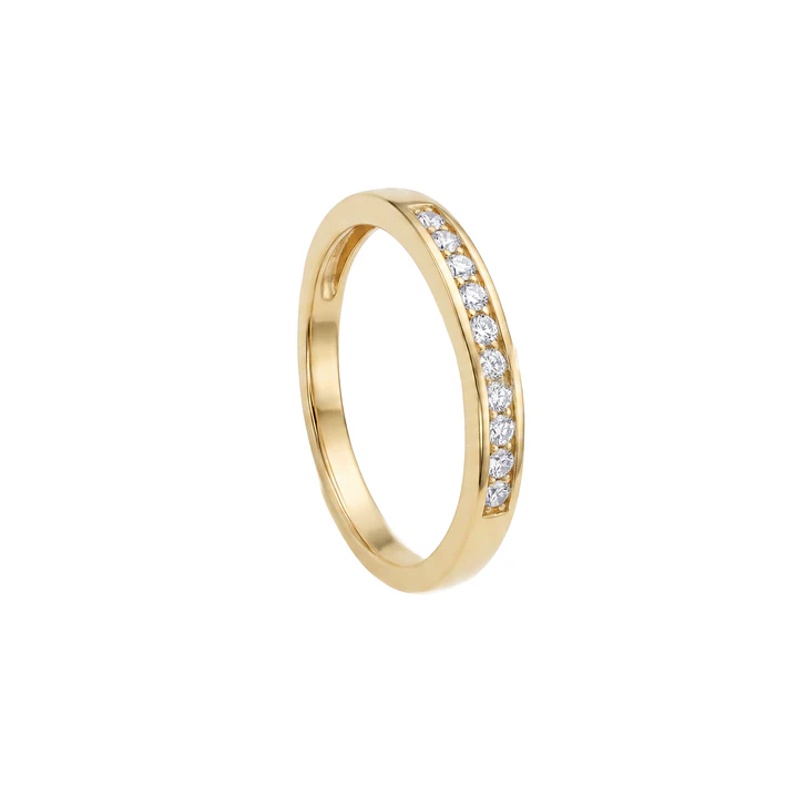 Anillo Oro Amarillo 18kt Diamantes 11 Pts 1/2 Cintillo 3