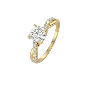 Anillo Oro Miel 18kt Corona Celestial