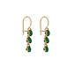 Aros Oro Miel 18kt Cascada Esmeralda Brillante - Miniatura 2