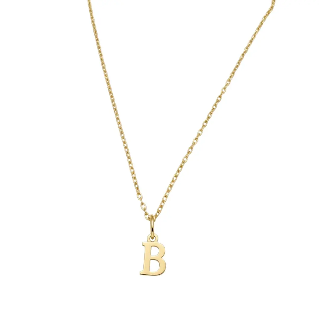 Colgante Inicial B Distinción Oro Miel 18kt 2