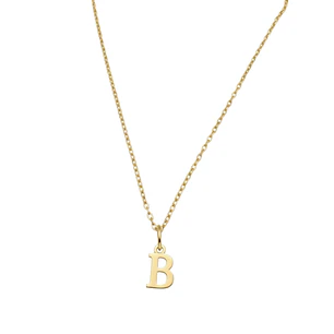 Colgante Inicial B Distinción Oro Miel 18kt
