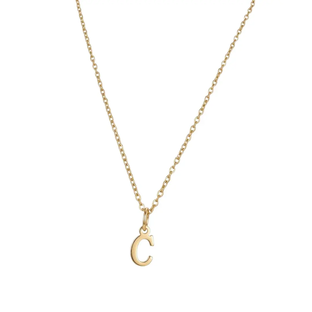Colgante Inicial C Radiante Oro Miel 18kt 2