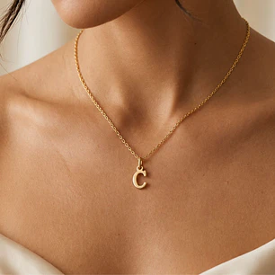 Colgante Inicial C Radiante Oro Miel 18kt