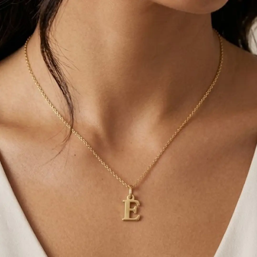 Colgante Inicial E Noble Oro Miel 18kt 4