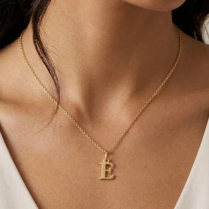Colgante Inicial E Noble Oro Miel 18kt
