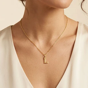 Colgante Inicial L Selecta Oro Miel 18kt