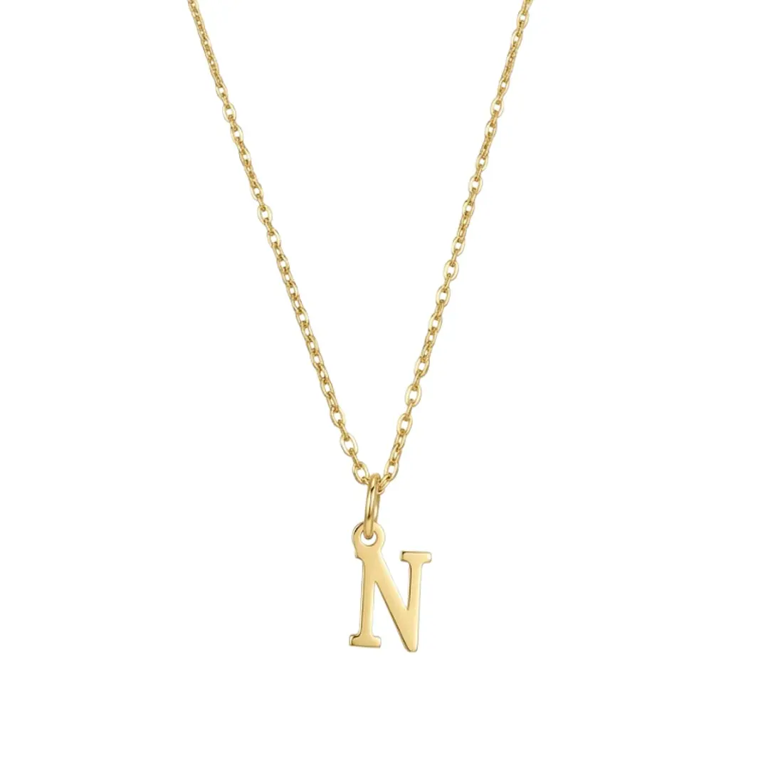 Colgante Inicial N Esencial Oro Miel 18kt 2