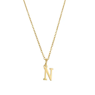 Colgante Inicial N Esencial Oro Miel 18kt