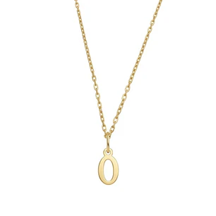 Colgante Inicial O Brillante Oro Miel 18kt