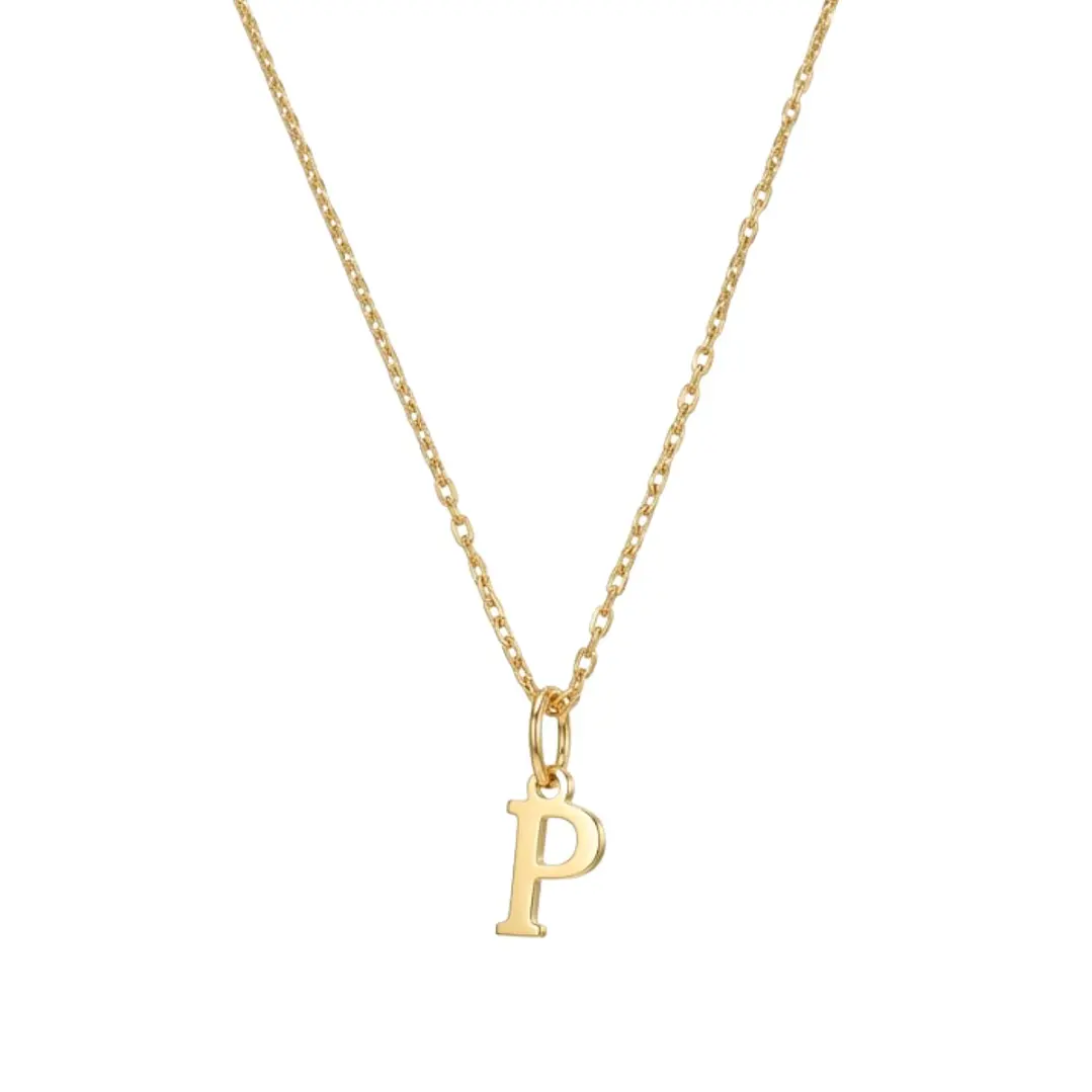 Colgante Inicial P Exclusiva Oro Miel 18kt 2