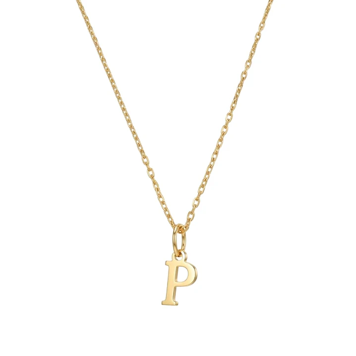 Colgante Inicial P Exclusiva Oro Miel 18kt 2