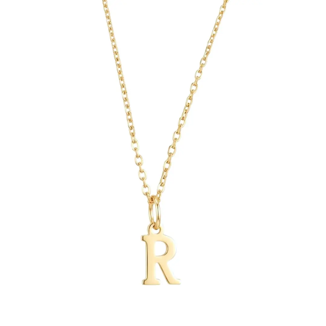 Colgante Inicial R Magnífica Oro Miel 18kt 2