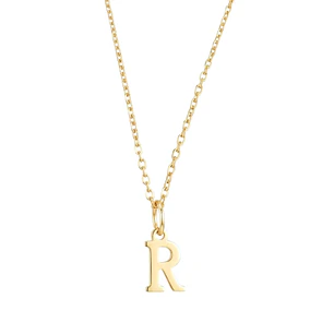 Colgante Inicial R Magnífica Oro Miel 18kt