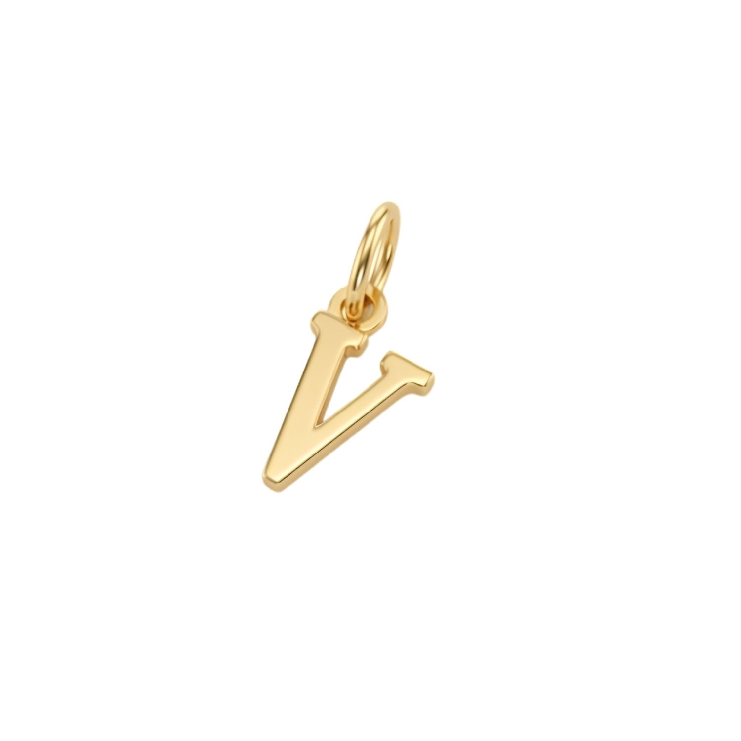 Colgante Inicial V Clásica Oro Miel 18kt 1