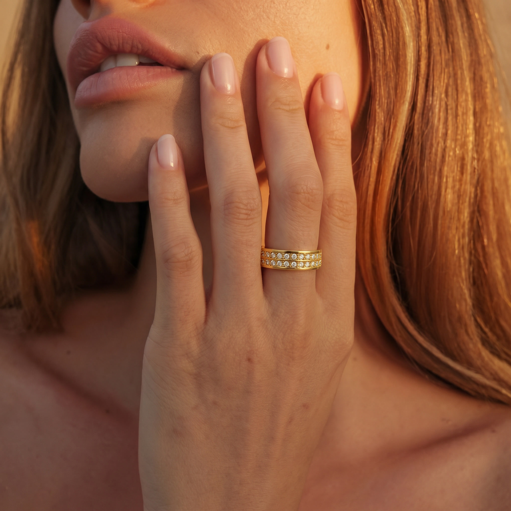 Anillo Compromiso de Oro 18Kt Doble Circón Riel 4