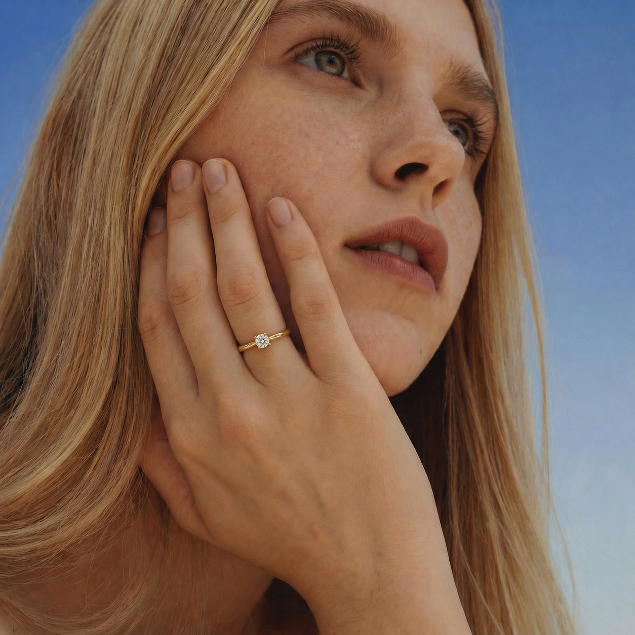Anillo Compromiso de Oro 18Kt Solitario Circón Clasico 4