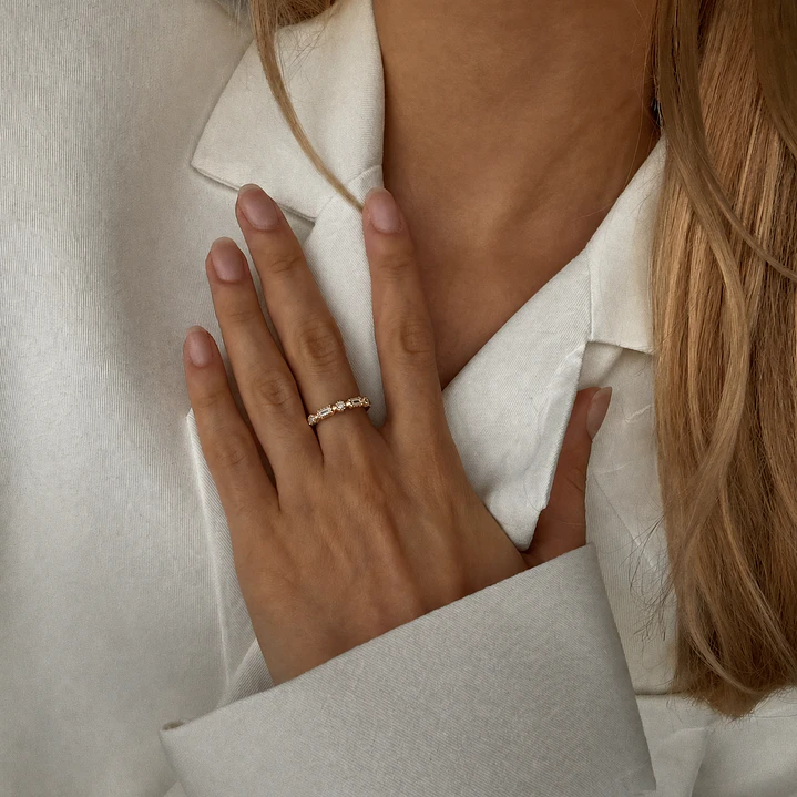 Anillo de Oro 18kt Circon Baguette 4