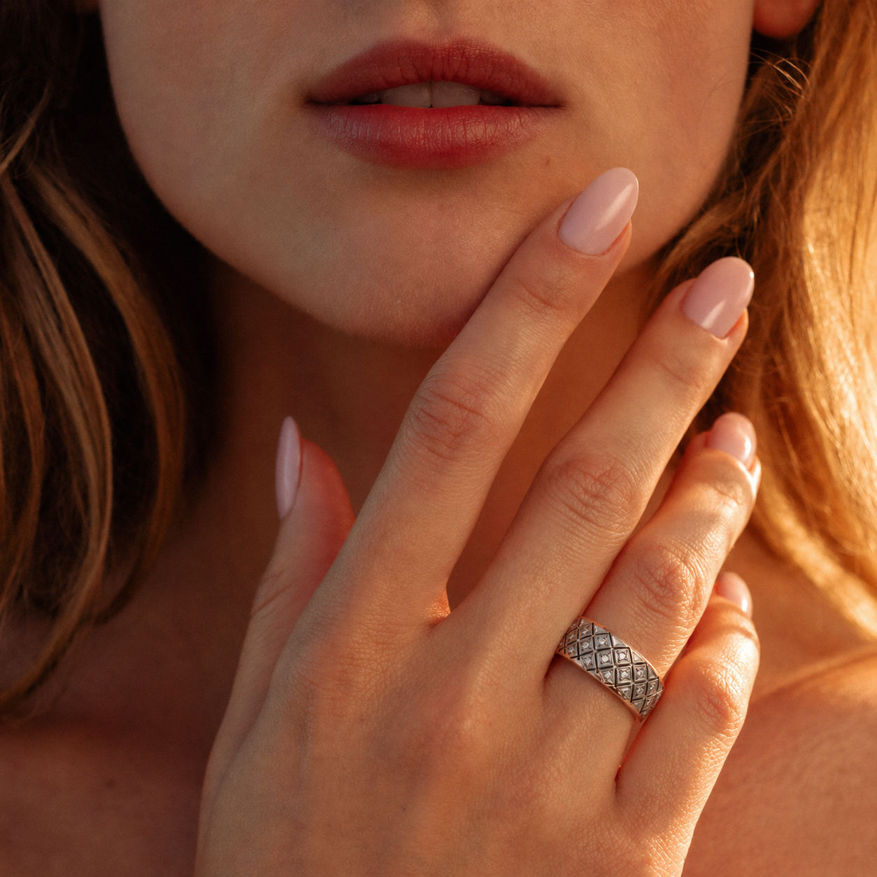 Anillo Oro Rosado 18kt Modelo Septal 16 Diamantes 1pts 3