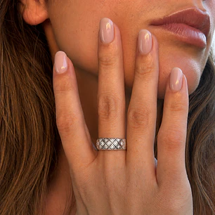 Anillo Platino 950 Modelo Septal 16 Diamantes 1pts
