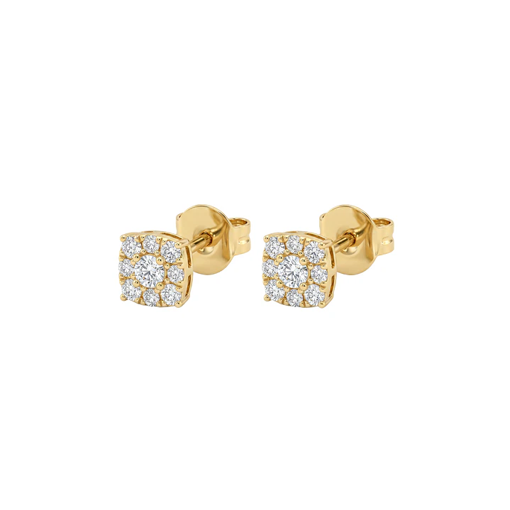 Aros Oro Amarillo 18kt Diamantes 20Pts Rombos 1