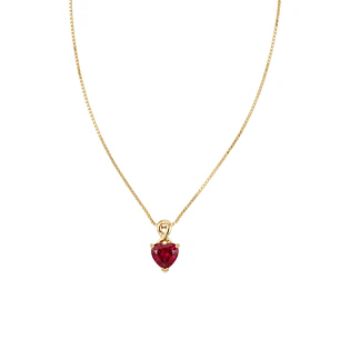 Collar Oro Amarillo 18kt Corazón Rubi