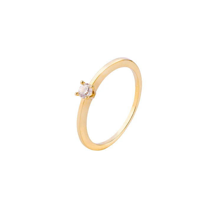 Anillo Compromiso de Oro 18Kt Solitario de 4mm 1