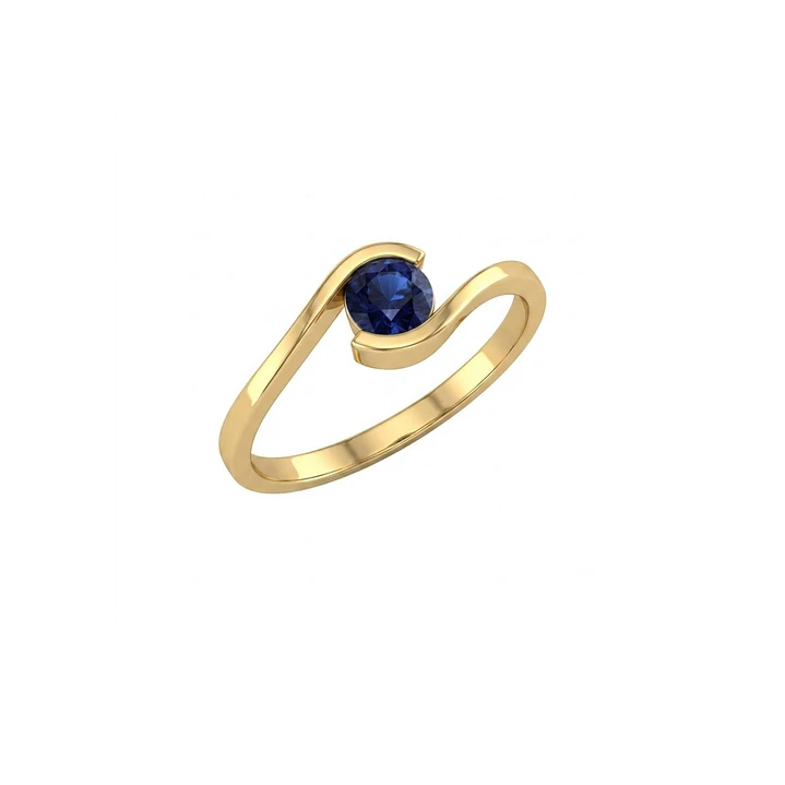 Anillo Oro Miel 18kt Ondas con Onix 3