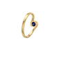 Anillo Oro Miel 18kt Ondas con Circonita Zafiro - Miniatura 2