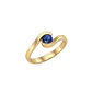 Anillo Oro Miel 18kt Ondas con Circonita Zafiro - Miniatura 3